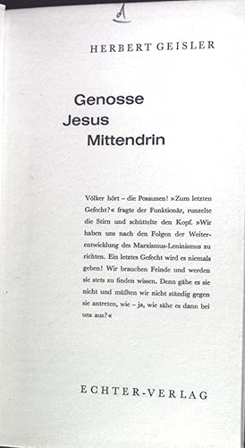 Bild des Verkufers fr Genosse Jesus Mittendrin zum Verkauf von books4less (Versandantiquariat Petra Gros GmbH & Co. KG)