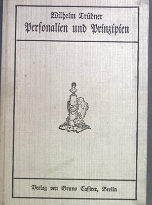 Imagen del vendedor de Personalien und Prinzipien. a la venta por books4less (Versandantiquariat Petra Gros GmbH & Co. KG)