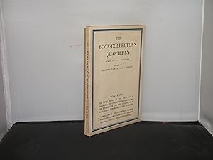 The Book-Collectors Quarterly III -June to August 1931 articles include The Sense of the Past by ...