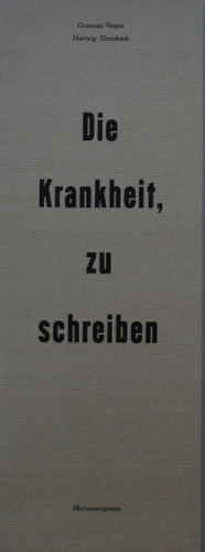 Die Krankheit, zu schreiben. [Hrsg. Literaturhaus Berlin in Zusammenarbeit mit einer Jury des Ber...