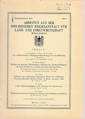 Arbeiten aus der biologischen Reichsanstalt für Land- und Forstwirtschaft Berlin-Dahlem. HIER: Ei...