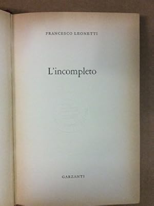 Immagine del venditore per L'incompleto venduto da MULTI BOOK