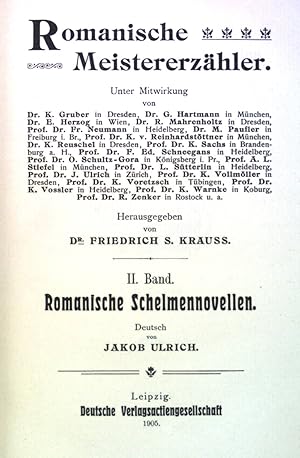 Seller image for Romanische Schelmennovellen. Romanische Meistererzhler, II. Band for sale by books4less (Versandantiquariat Petra Gros GmbH & Co. KG)