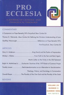 Seller image for Pro Ecclesia: a Journal of Catholic and Evangelical Theology-- Vol. XV Summer 2006 No. 3 for sale by Never Too Many Books