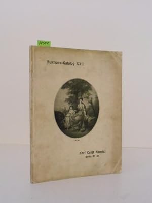 Imagen del vendedor de Auktions-Katalog XXII. Kupferstiche der Deutschen, Franzsischen und Englischen Schule des 18. Jahrhunderts. Darin der II. Teil einer Kupferstichsammlung aus sddeutschem Privatbesitz. Stdteansichten. Historische Szenen - Schlachtenbilder - Kostmbltter etc. Versteigerung 22. u. 23. Mai 1914. a la venta por Kunstantiquariat Rolf Brehmer