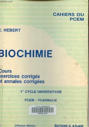 Image du vendeur pour Biochimie. 1er Cycle universitaire PCEM Pharmacie mis en vente par Le-Livre