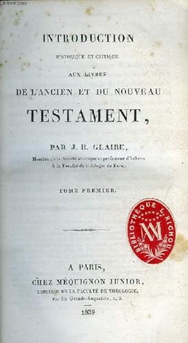 Bild des Verkufers fr Introduction historique et critique aux livres de l'ancien et du nouveau testament - 6 tomes zum Verkauf von Le-Livre