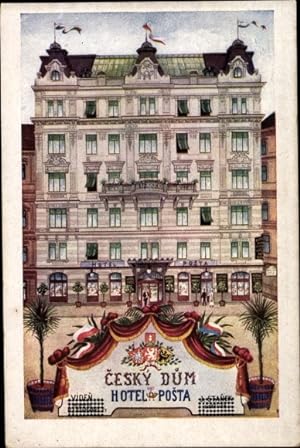 Künstler Ansichtskarte / Postkarte Wien 1. Innere Stadt Österreich, Cesky Dum Hotel Posta