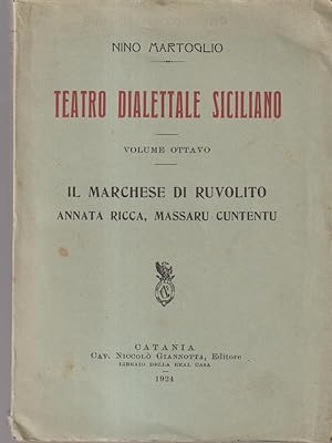 Bild des Verkufers fr Teatro dialettale siciliano vol 8 - Il maschese di Ruvolito zum Verkauf von Librodifaccia
