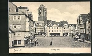 Ansichtskarte Hersfeld, Linggplatz mit Geschäften