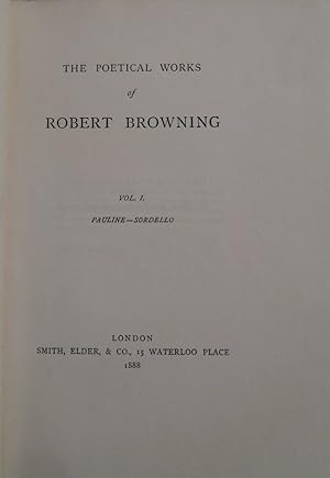Seller image for THE POETICAL WORKS OF ROBERT BROWNING. for sale by LIBRERIA ANTIQUARIA SACCHI SAS