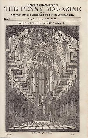 Image du vendeur pour Westminster Abbey (2). Issue No. 155, July 31st to August 31st, 1834. A complete original weekly issue of the Penny Magazine, 1834. mis en vente par Cosmo Books