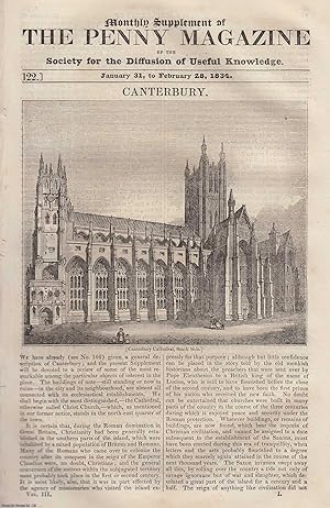 Bild des Verkufers fr Canterbury Cathedral. Issue No. 122, January 31st to February 28, 1834. A complete original weekly issue of the Penny Magazine, 1834. zum Verkauf von Cosmo Books