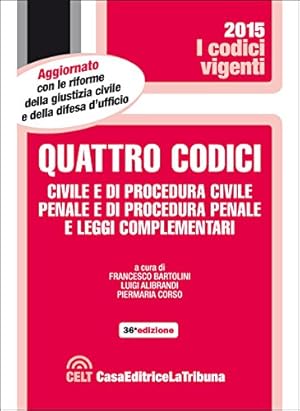 Imagen del vendedor de Quattro codici. Civile e di procedura civile, penale e di procedura penale e leggi complementari a la venta por MULTI BOOK