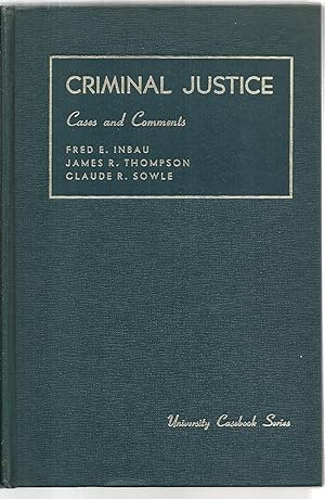 Seller image for Criminal Justice: Cases and Comments - Volume 1 for sale by Sabra Books