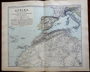 North Africa Morocco Algeria Canary Islands Cape Verde 1891 Stieler detailed map