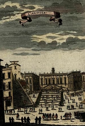 Rome Roma Italy Capitoline Hill 1683 Mallet antique engraved hand color print
