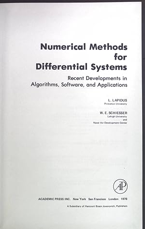 Seller image for Numerical Methods for Differential Systems: Recent Developments in Algorithms, Software and Applications for sale by books4less (Versandantiquariat Petra Gros GmbH & Co. KG)