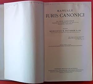 Imagen del vendedor de Manuale Iuris Canonici in Usum Clericorum, Praesertim Illorum Qui ad Instituta Religiosa Pertinent. Editio Tertia Aucta et Secundum Recentissimas Decisiones Romanas Recognita a la venta por biblion2