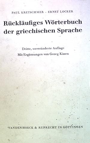 Seller image for Rcklufiges Wrterbuch der griechischen Sprache. for sale by books4less (Versandantiquariat Petra Gros GmbH & Co. KG)