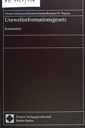 Immagine del venditore per Umweltinformationsgesetz : Kommentar. venduto da books4less (Versandantiquariat Petra Gros GmbH & Co. KG)