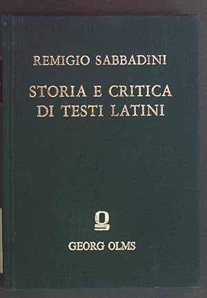 Bild des Verkufers fr Storia e critica di testi latini, Cicerone, Donato, Tacito, Celso, Plauto, Plinio, Quintiliano, Livio e Sallus tio, Commedia ignota. zum Verkauf von books4less (Versandantiquariat Petra Gros GmbH & Co. KG)