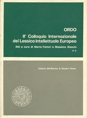 Image du vendeur pour Ordo - II° colloquio internazionale del lessico intellettuale europeo - vol.2 mis en vente par MULTI BOOK