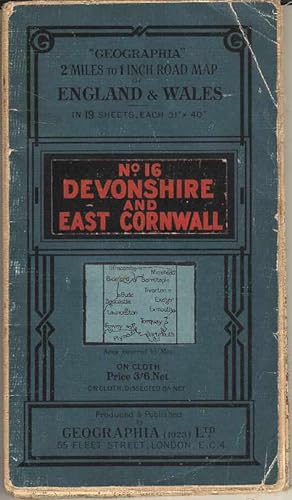 Geographia 2 Miles : 1 Inch Road Map England & Wales No. 16 Devonshire and East Cornwall