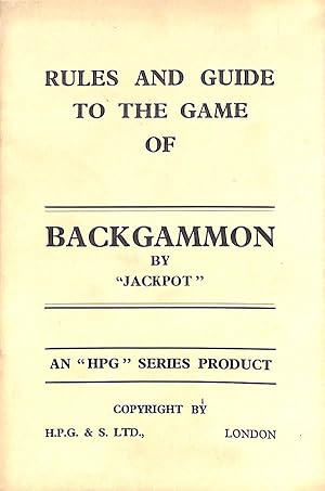 Image du vendeur pour Rules And Guide To The Game Of Backgammon by "Jackpot" mis en vente par The Cary Collection
