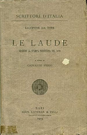 Bild des Verkufers fr Le Laude - Secondo la stampa fiorentina del 1490 zum Verkauf von MULTI BOOK
