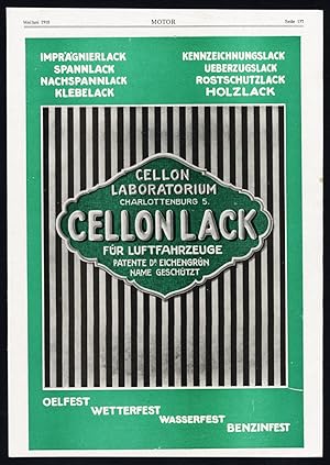 Antique Print-ADVERTISING-AIRSHIP MANUFACTURING-LINDAU-CELLON LACK-PAINT-1918