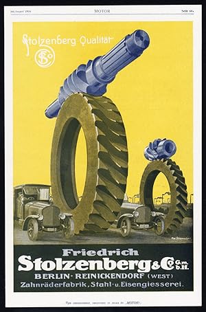 Antique Print-ADVERTISING-STOLZENBERG-COG WHEEL-STEEL-IRON FOUNDRY-GERMANY-1917