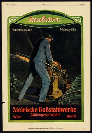 Antique Print-ADVERTISING-CAST IRON-CAR SPRINGS-SIEGEN-STAINLESS STEEL-1919
