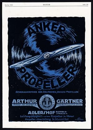 Antique Print-ADVERTISING-ANKER-AIRCRAFT PROPELLER-WEAPON FACTORY-GERMANY-1918