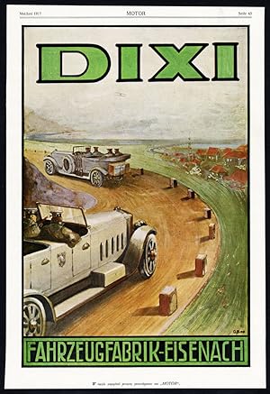 Antique Print-ADVERTISING-DIXI-CAR FACTORY-WHEELS-RIMS-MAX HERING-GERMANY-1917