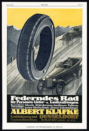 Antique Print-ADVERTISING-AIRCRAFT-CAR PARTS-KLAFKE-TYRES-INDUSTRY-GERMANY-1917