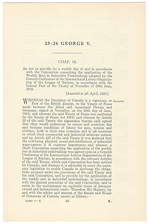 WEEKLY DAY OF REST ACT (1935). An Act to provide for a weekly day of rest in accordance with the ...