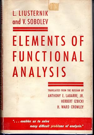 Bild des Verkufers fr Elements of Functional Analysis zum Verkauf von Dorley House Books, Inc.