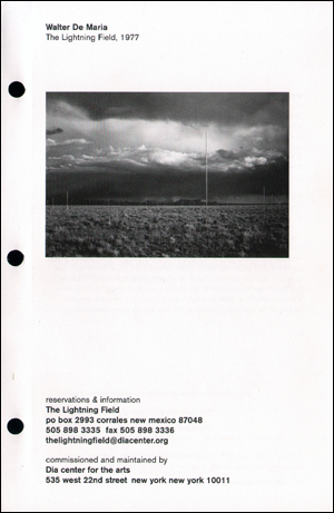 Immagine del venditore per Walter De Maria : The Lightning Field venduto da Specific Object / David Platzker