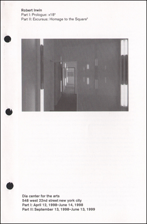 Immagine del venditore per Robert Irwin : Part I & Part 2 venduto da Specific Object / David Platzker