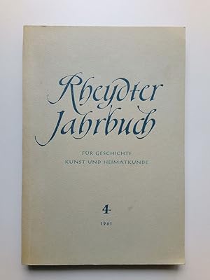 Imagen del vendedor de Rheydter Jahrbuch fr Geschichte, Kunst und Heimatkunde, Band 4/1961 a la venta por Antiquariat Smock