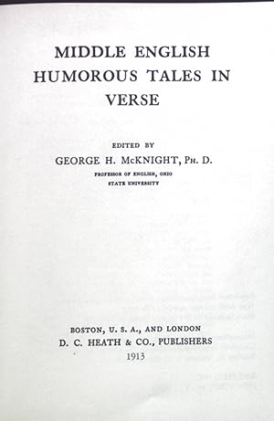 Seller image for Middle english humorous tales in verse. The Belles-Lettres Series Section II Middle English Literature for sale by books4less (Versandantiquariat Petra Gros GmbH & Co. KG)