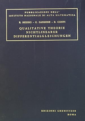 Bild des Verkufers fr Qualitative Theorie Nichtlinearer Differentialgleichungen. zum Verkauf von books4less (Versandantiquariat Petra Gros GmbH & Co. KG)