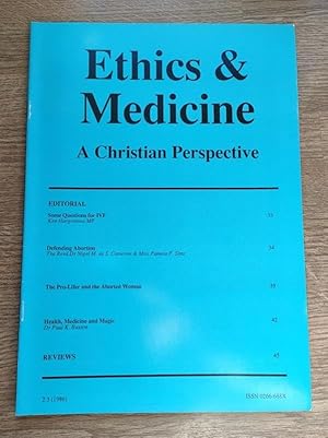 Seller image for Ethics & Medicine: A Christian Perspective: Issue 2:3 (1986) for sale by Peter & Rachel Reynolds