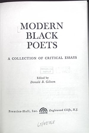 Bild des Verkufers fr Modern Black Poets: A Collection of critical Essays. Twentieth Century Views zum Verkauf von books4less (Versandantiquariat Petra Gros GmbH & Co. KG)