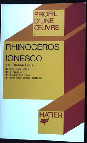 Immagine del venditore per Rhinoceros Ionesco venduto da books4less (Versandantiquariat Petra Gros GmbH & Co. KG)