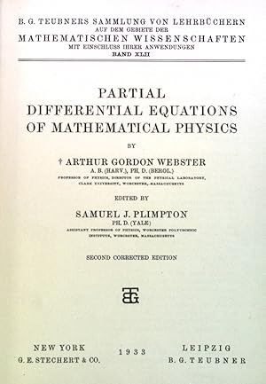 Bild des Verkufers fr Partial Differential Equations of Mathematical Physics. B.G. Teubners Sammlung von Lehrbchern auf dem Gebiete der Mathematischen Wissenschaften, Band XLII zum Verkauf von books4less (Versandantiquariat Petra Gros GmbH & Co. KG)