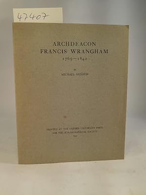 Bild des Verkufers fr Archdeacon Francis Wrangham 1769-1842 zum Verkauf von ANTIQUARIAT Franke BRUDDENBOOKS