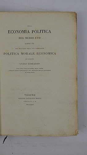 Della economia politica nel Medio Evo&