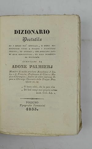 Dizionario portatile su i mezzi più efficaci e meno dispendiosi utili a fugare i principali inset...